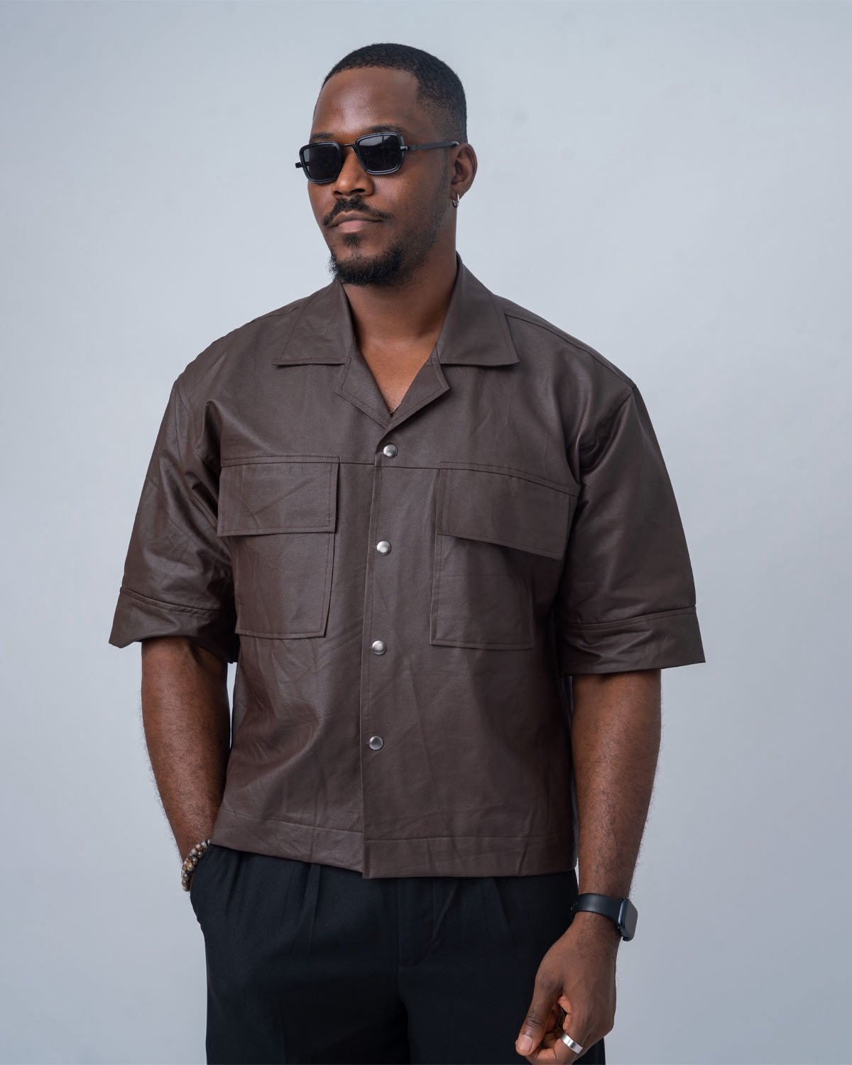 Matte shirt (chocolate brown)