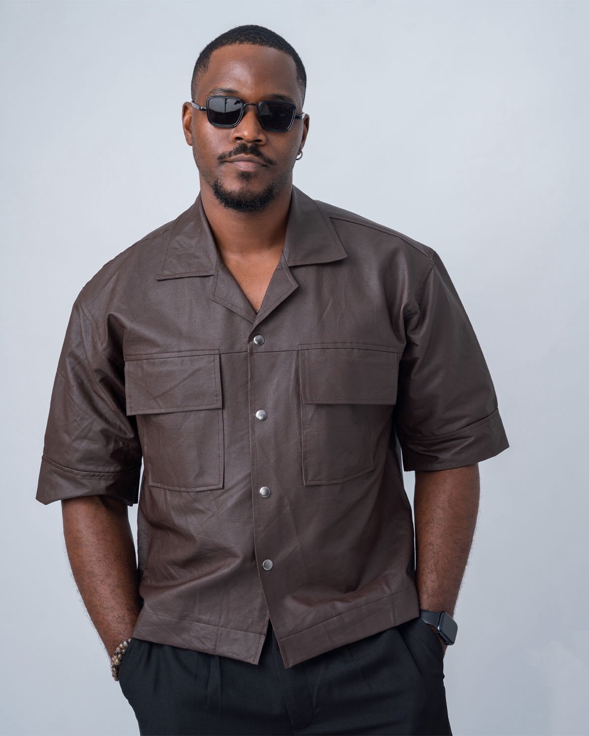 Matte shirt (chocolate brown)