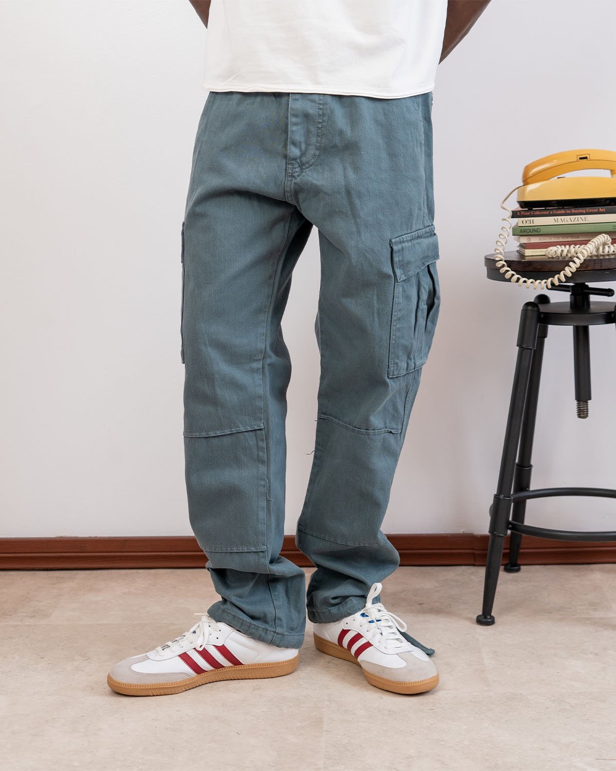 Combat denim pants